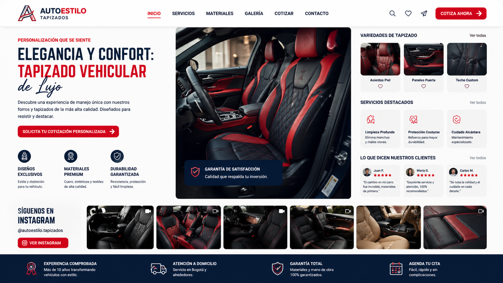 Diseño Web Adaptable para Tapicería Vehicular