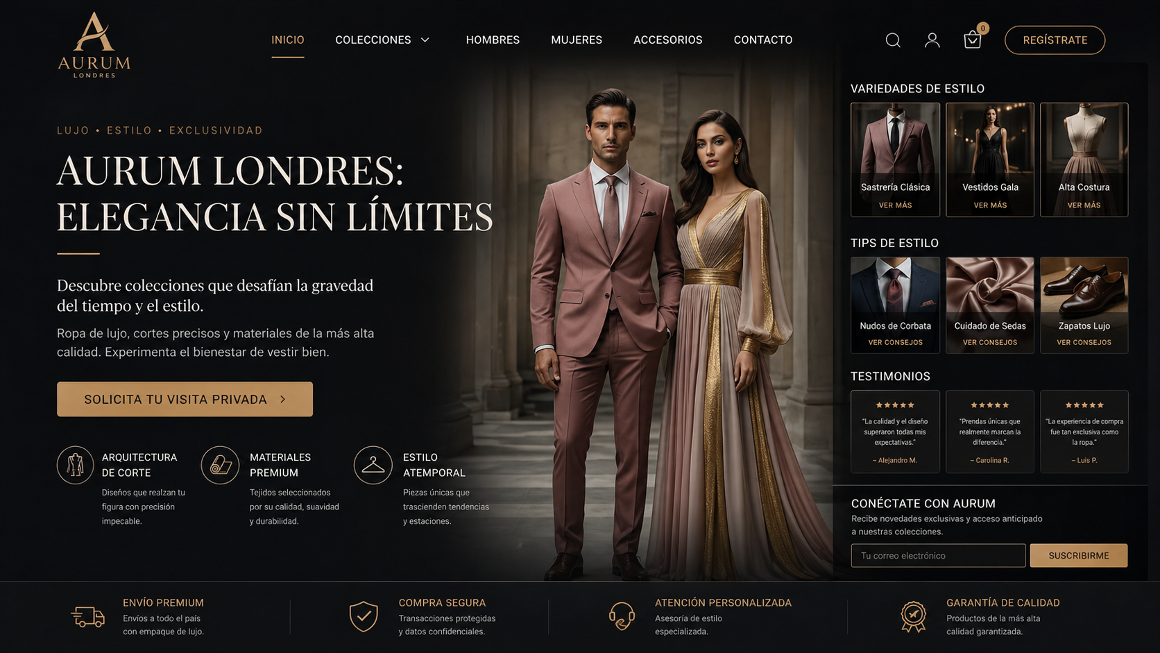 Concepto de E-commerce de Lujo - Aurum Londres